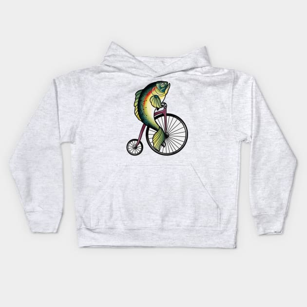 Fish without a bicycle Kids Hoodie by Amandahinrichs